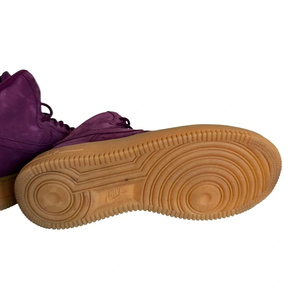 Nike Air Force 1 High WB Bordeaux Shoes 922066-600 6.5Y Suede Purple Gum Sole